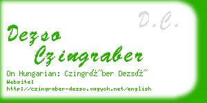 dezso czingraber business card